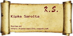 Kipke Sarolta névjegykártya